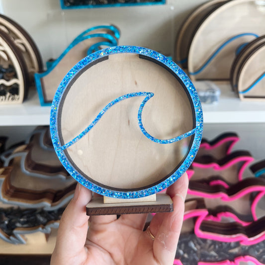 Mini Circle Wave - Blue Sparkle Finish - Shark Tooth Bank