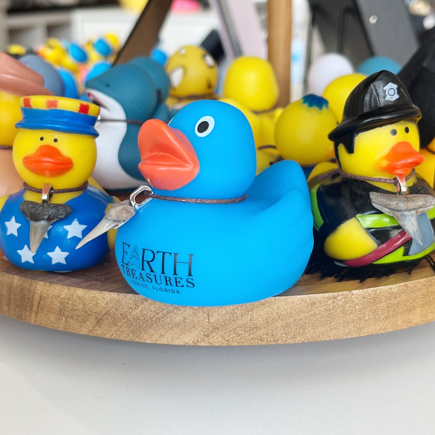 ET Logo Blue Ducky - w/ cord Shark Tooth Necklace