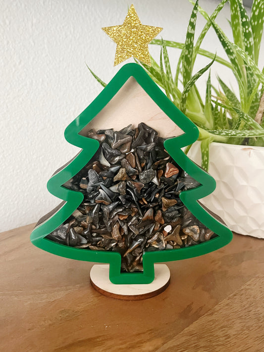 Classic Holiday Tree w/ Star - Green Acrylic - Shark Tooth Bank