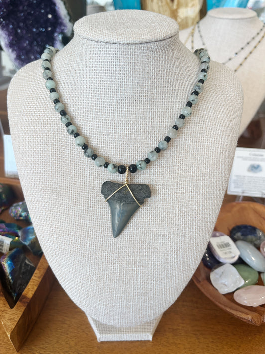 Shark Tooth Necklace w/ Beads