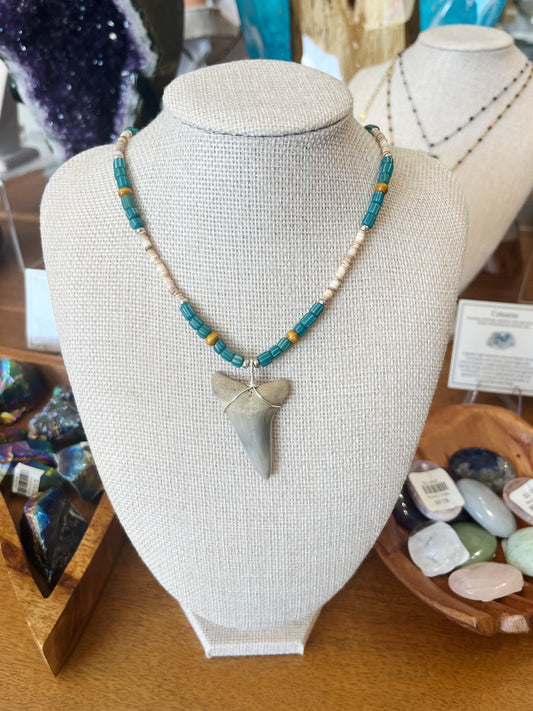 Shark Tooth Necklace w/ Beads