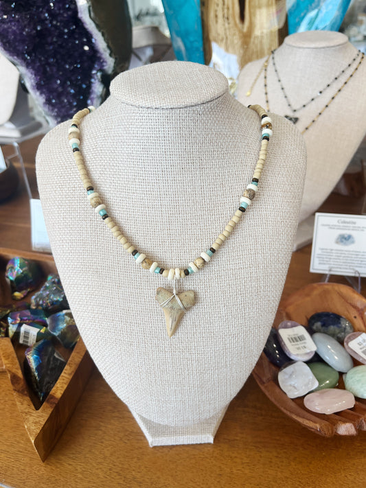 Shark Tooth Necklace w/ Beads