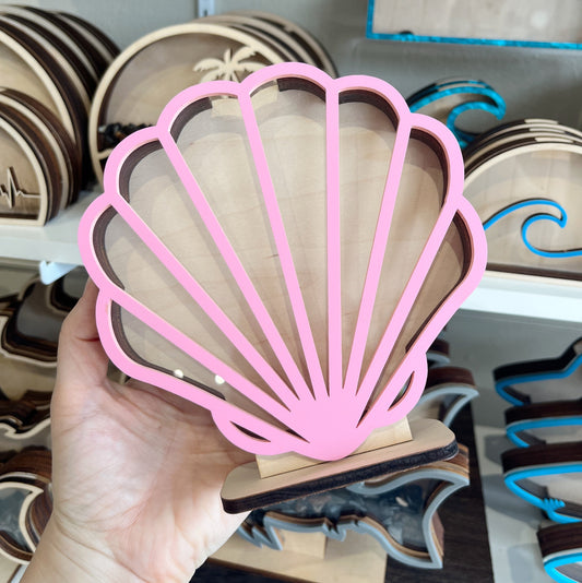 Classic Seashell - Pink Acrylic - Shark Tooth Bank