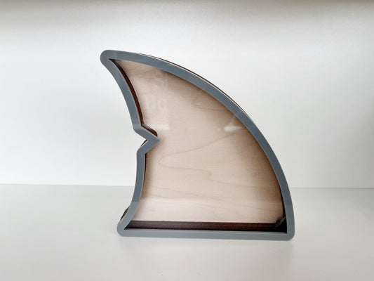 Shark Tooth Bank: Classic Fin - Grey Acrylic