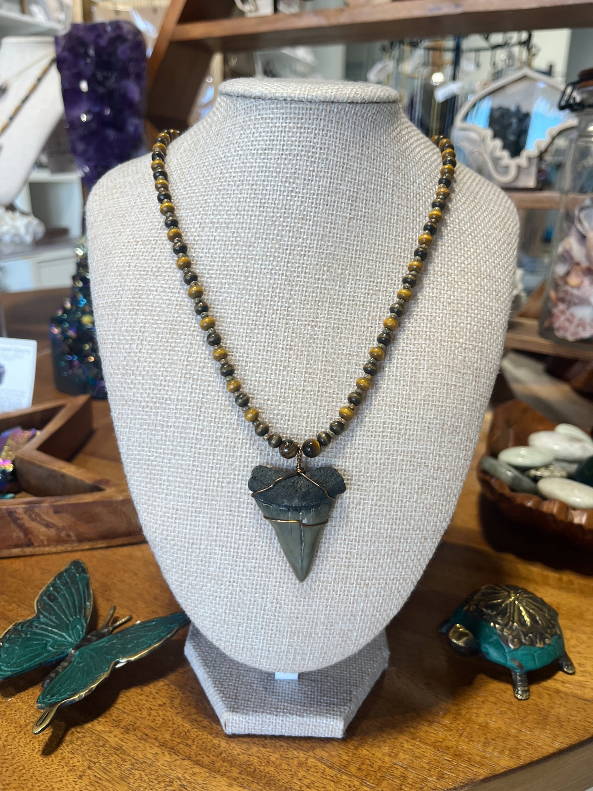 Shark Tooth Necklace w/ Beads - Assorted