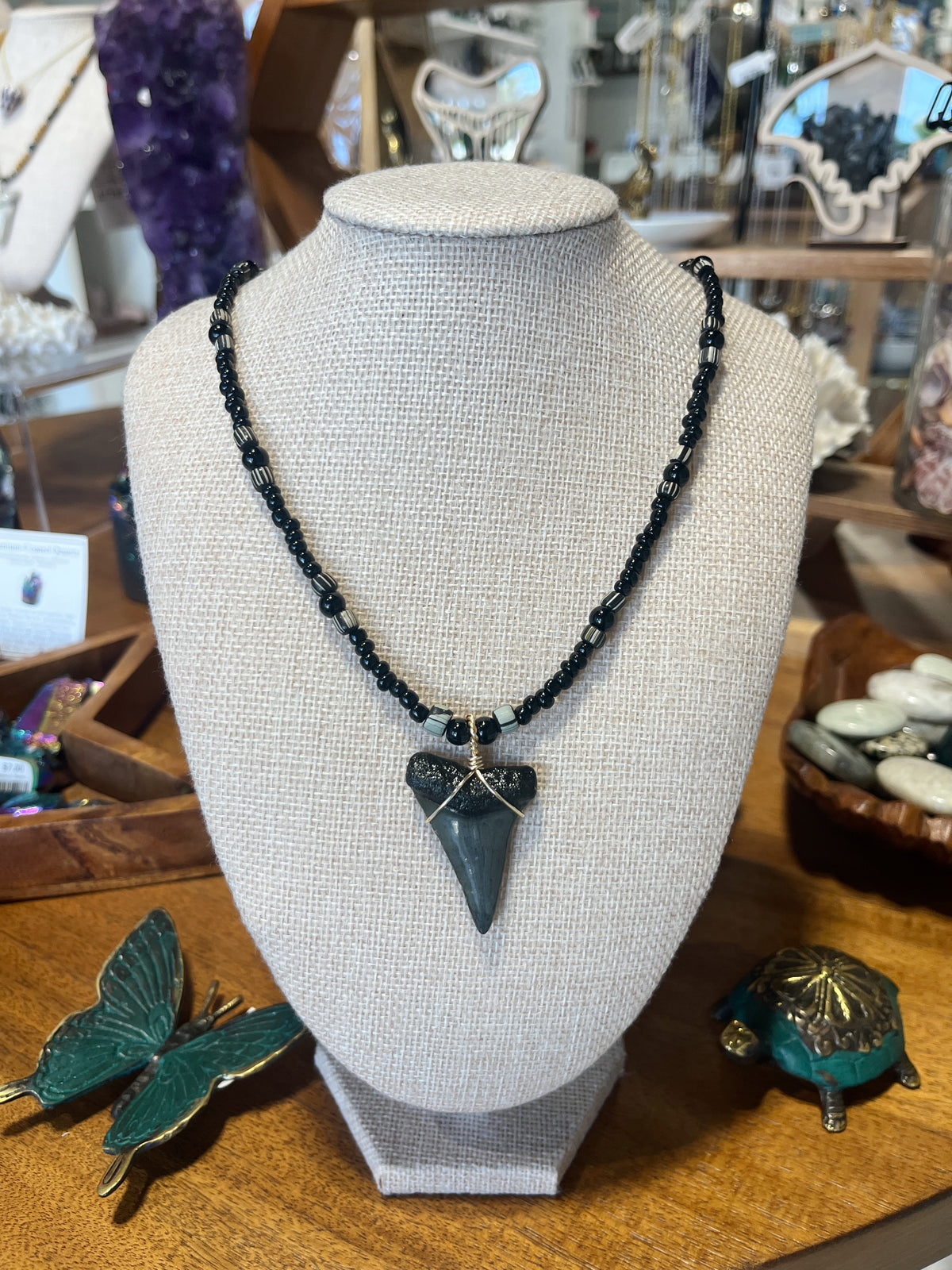 Shark Tooth Necklace w/ Beads - Assorted