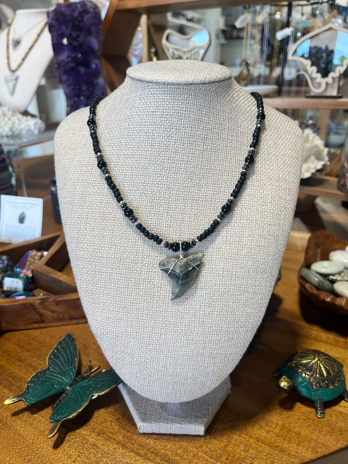 Shark Tooth Necklace w/ Beads - Assorted