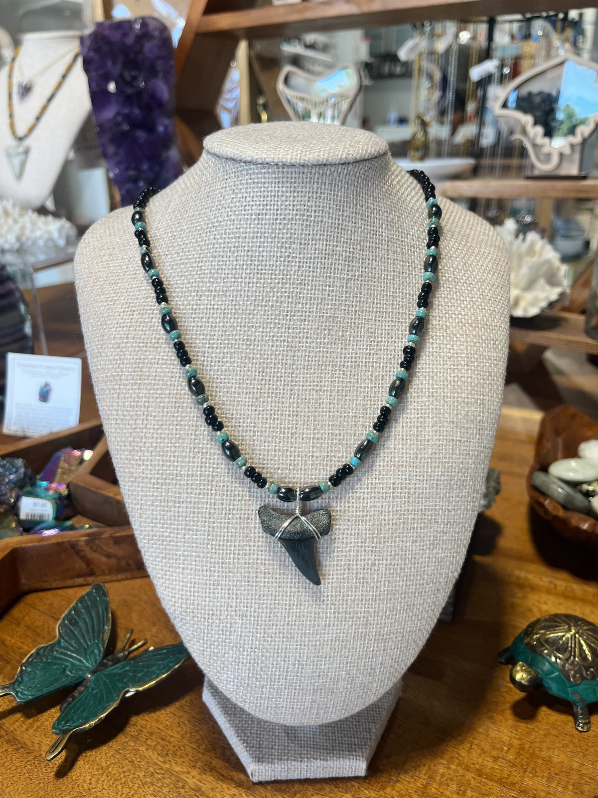 Shark Tooth Necklace w/ Beads - Assorted