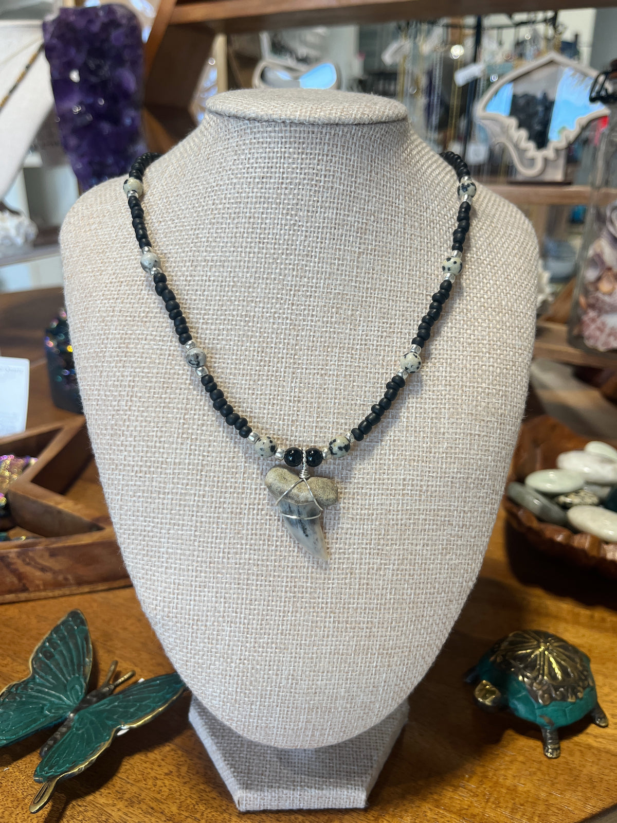 Shark Tooth Necklace w/ Beads - Assorted