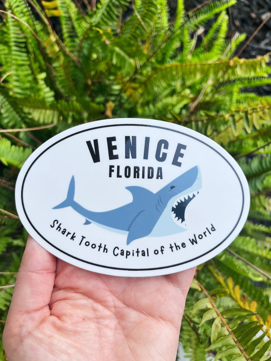 Venice Shark Tooth Capital Sticker - L
