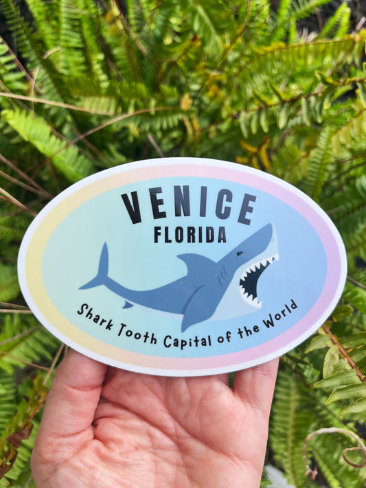Venice Shark Tooth Capital Sticker - L Color