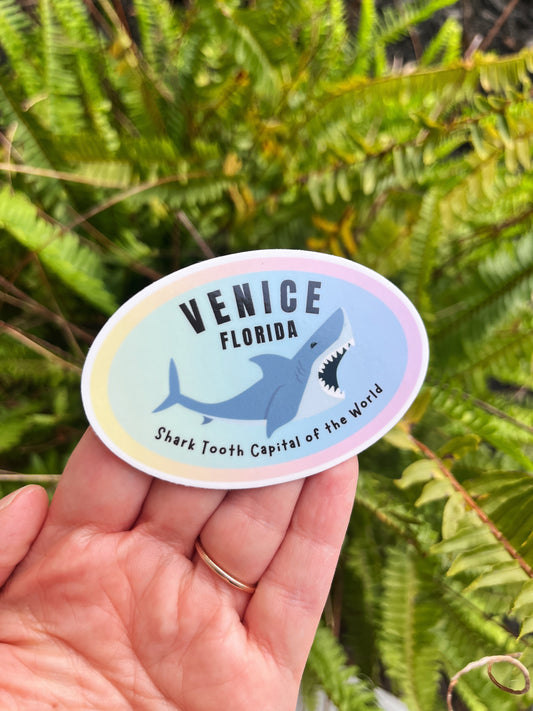 Venice Shark Tooth Capital Sticker - SM Color