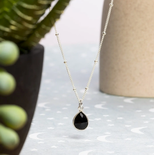 Onyx - SS Chain - Drop Pendant