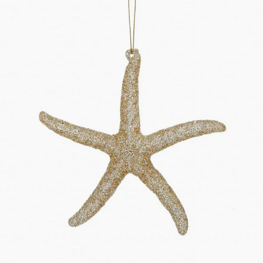 5" Acrylic Gold Glitter Starfish Ornament