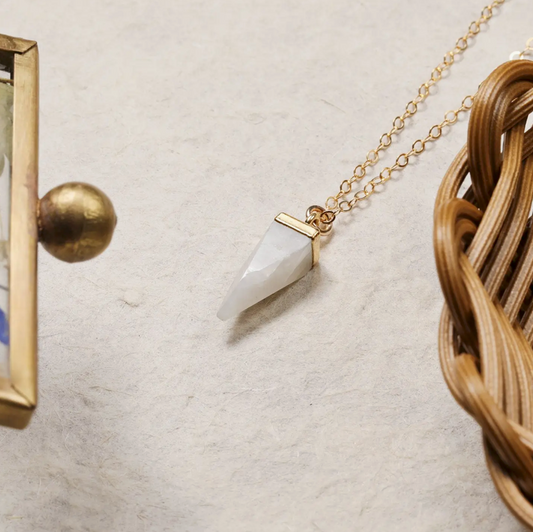Moonstone - 14K Gold Filled - Pendulum Necklace