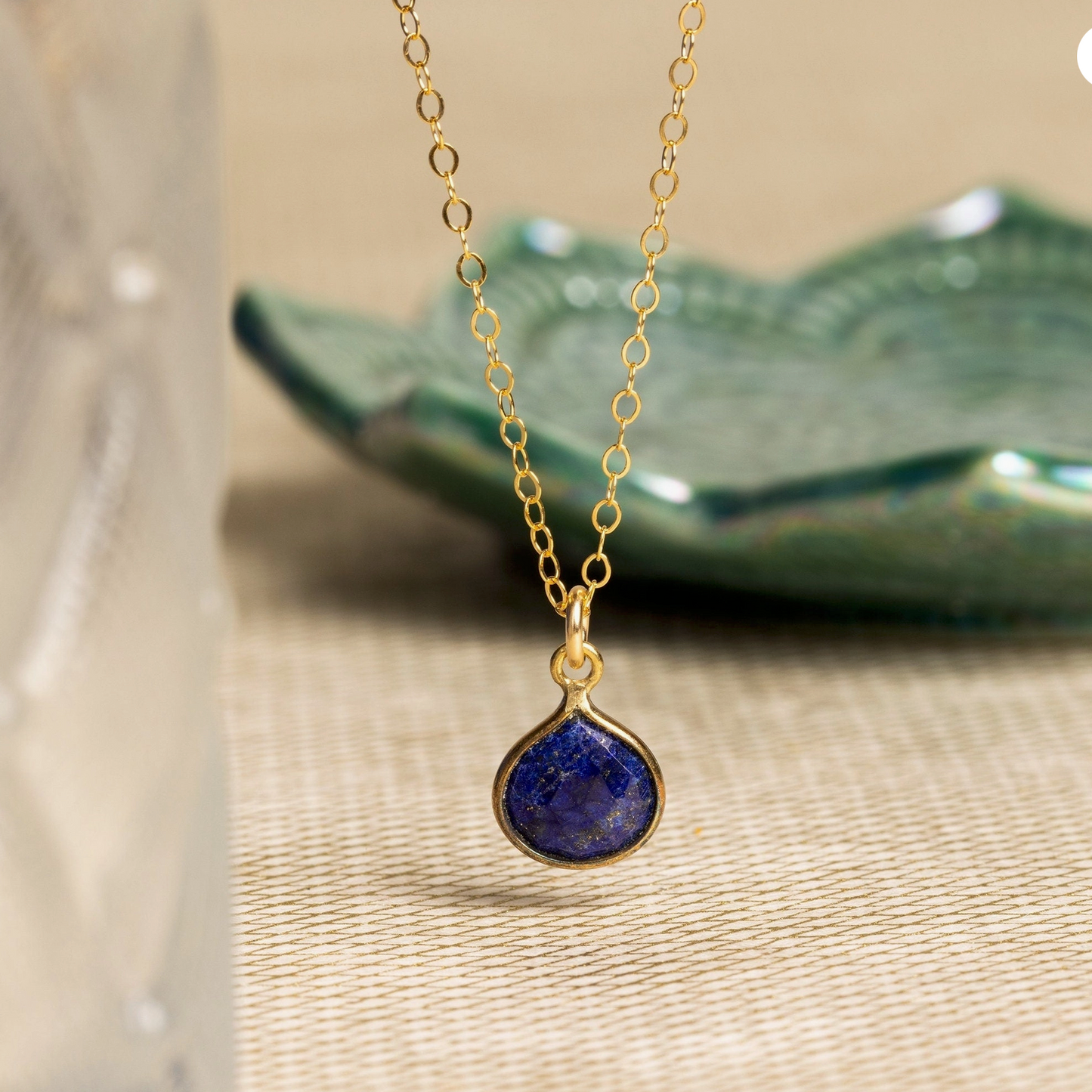 Lapis Lazuli - 14K Gold Filled - Teardrop Pendant Necklace