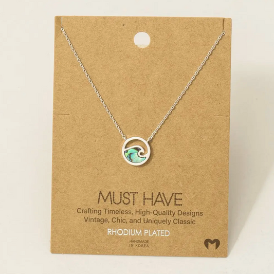 Must Have - Silver Circle Wave Necklace (Color)