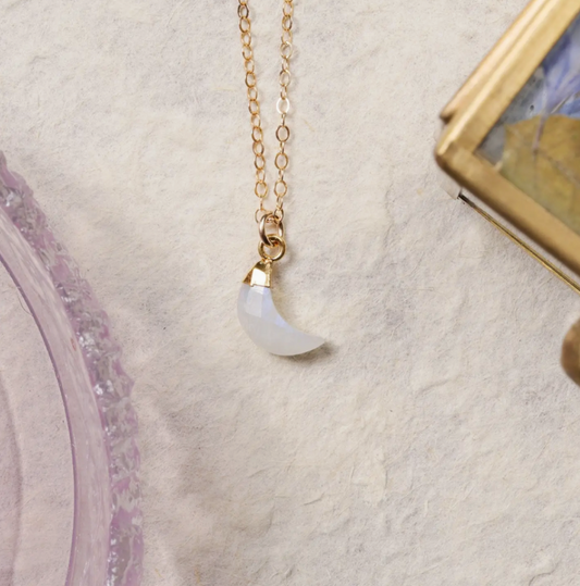 Moonstone - 14K Gold Filled - Moon Pendant