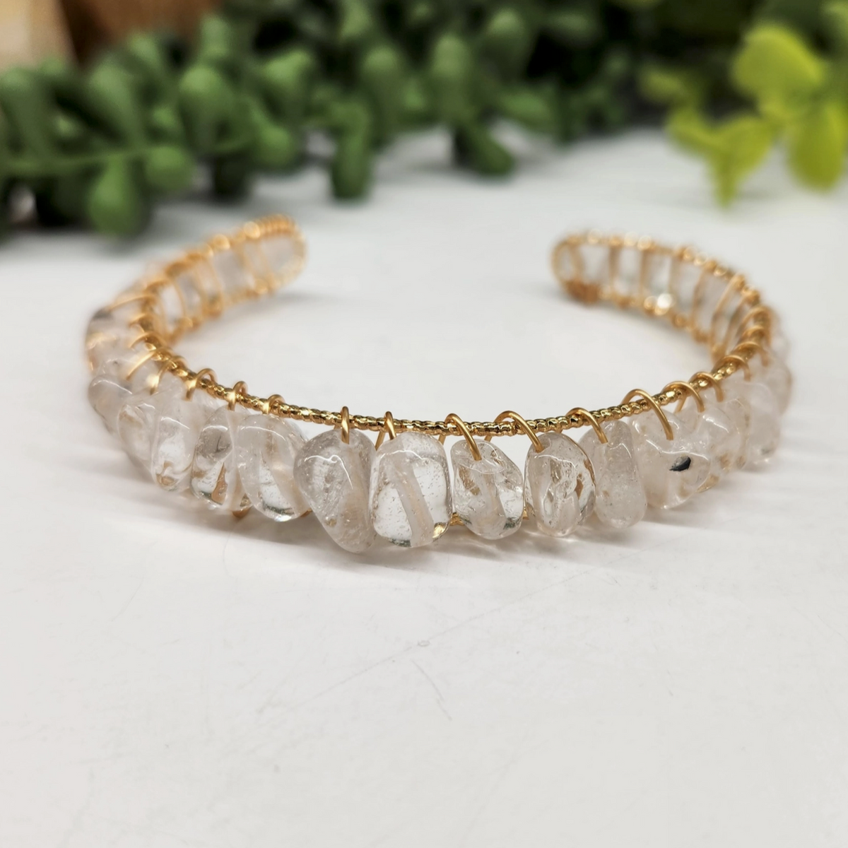 Clear Quartz Bangle Cuff